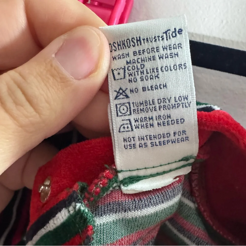 OshKosh Baby Christmas Teddy Bear Stocking Velour Footed Sleeper 0-3M Vintage